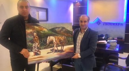 غاندي بو ذياب يزور رجل الأعمال محمد حجازي تقديرًا لدعمه لكهف الفنون