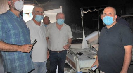 الأسمر  يتفقد مستشفى أورانج ناسو بطرابلس بعد تعرضه لحريق